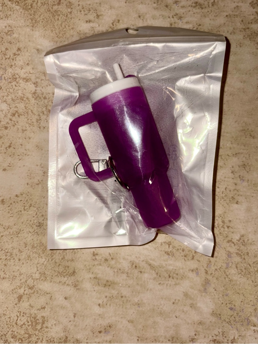 NWT-Purple Tumbler Cup Keychain - Purse Charm